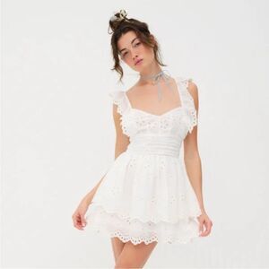 For Love and Lemons Serena sleeveless mini dress white NWT